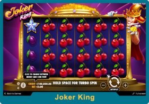 Another screenshot of The King Joker slots featuring gameplay.