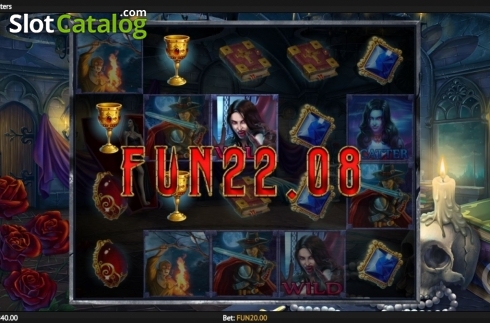 Screenshot from Vampire Hunter highlighting the thrilling spins and graphics.