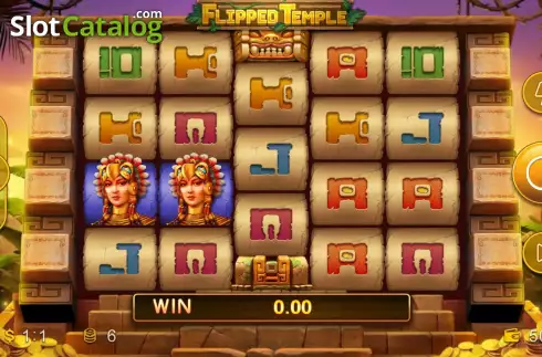 Flipped Temple gameplay screenshot with dynamic symbols in action.