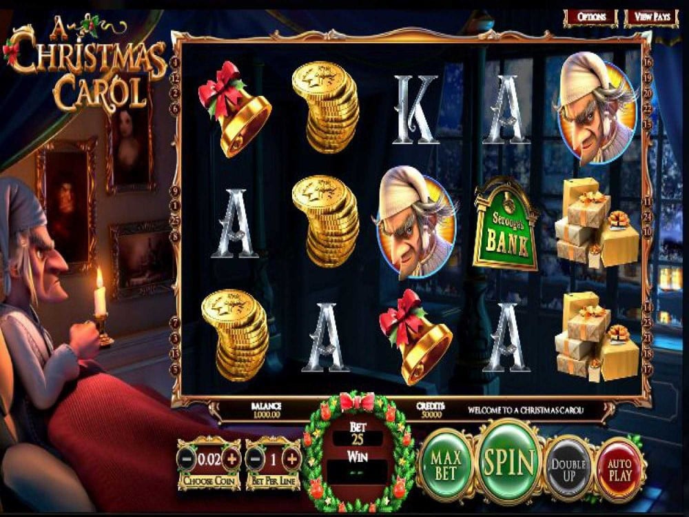 Screenshot of BetSoft A Christmas Carol gameplay action