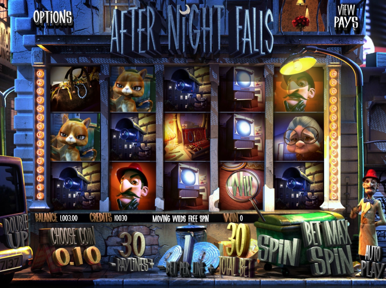Screenshot from BetSoft After Night Falls, revealing gameplay.