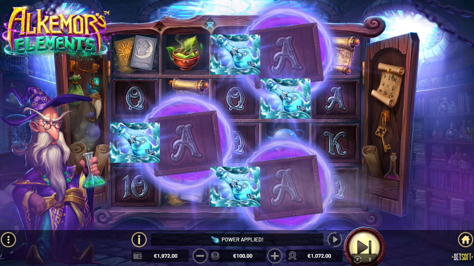 Image depicting an engaging scene from BetSoft Alkemor's Elements.