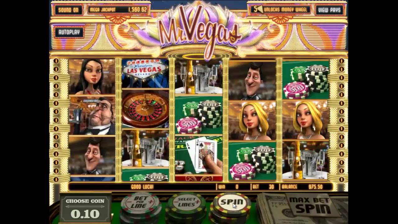 Screenshot of BetSoft Mr Vegas gameplay, highlighting the spinning reels