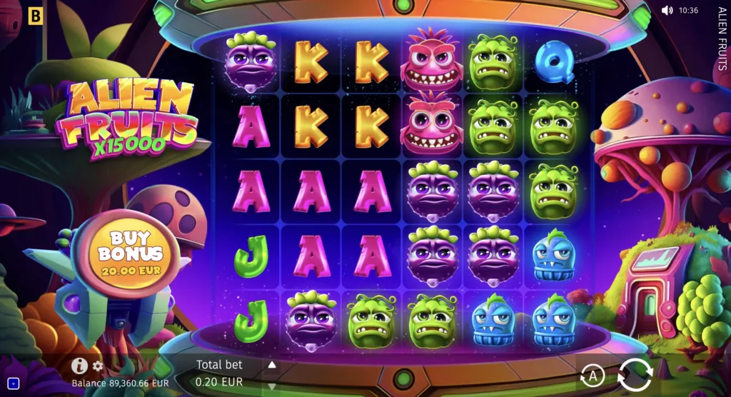 Screenshot of BG Alien Fruits 2 gameplay.