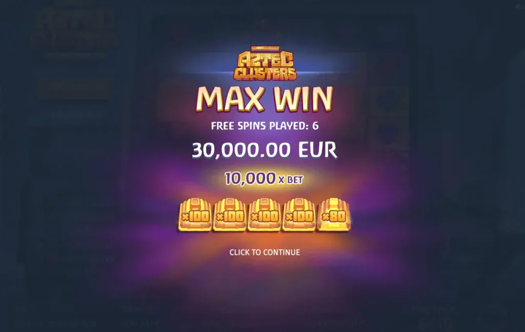 BG Aztec Clusters Screenshot showcasing bonus features.