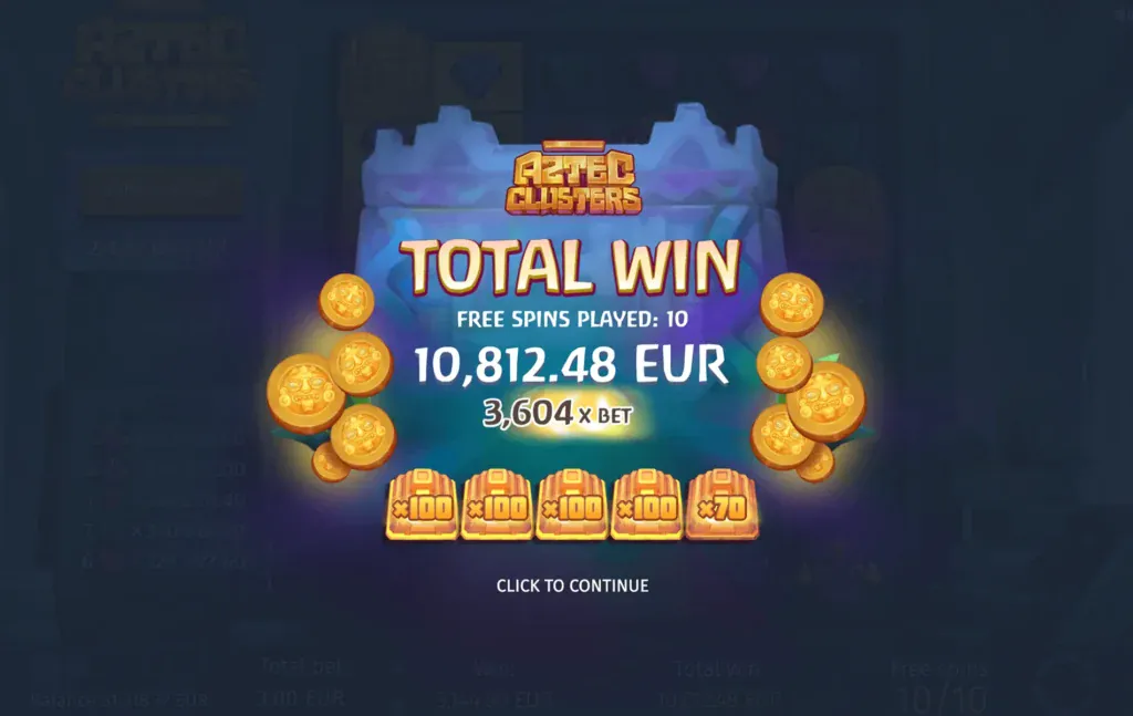 BG Aztec Clusters Screenshot showing animated elements.