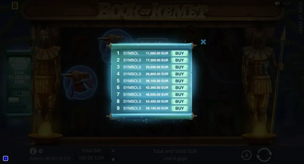 Gameplay screenshot of BG Book of Kemet - discover the adventure.