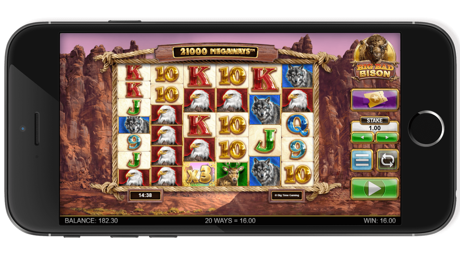 Exciting action scene from Big Bad Bison slot game.