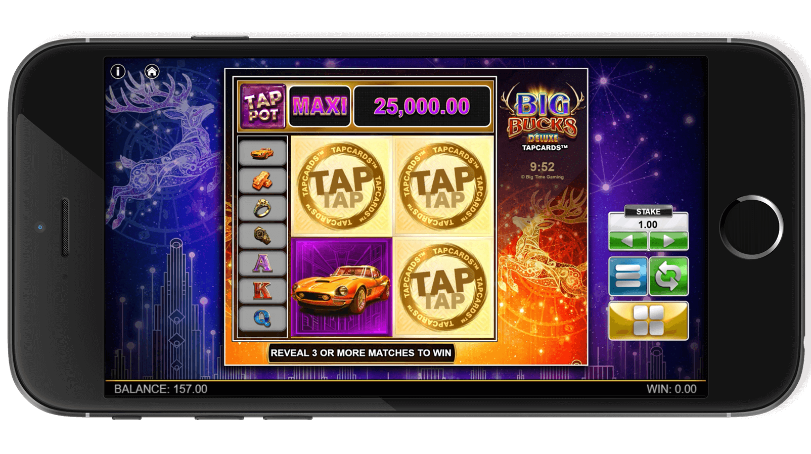 Another Big Bucks Deluxe screenshot highlighting bonus features.