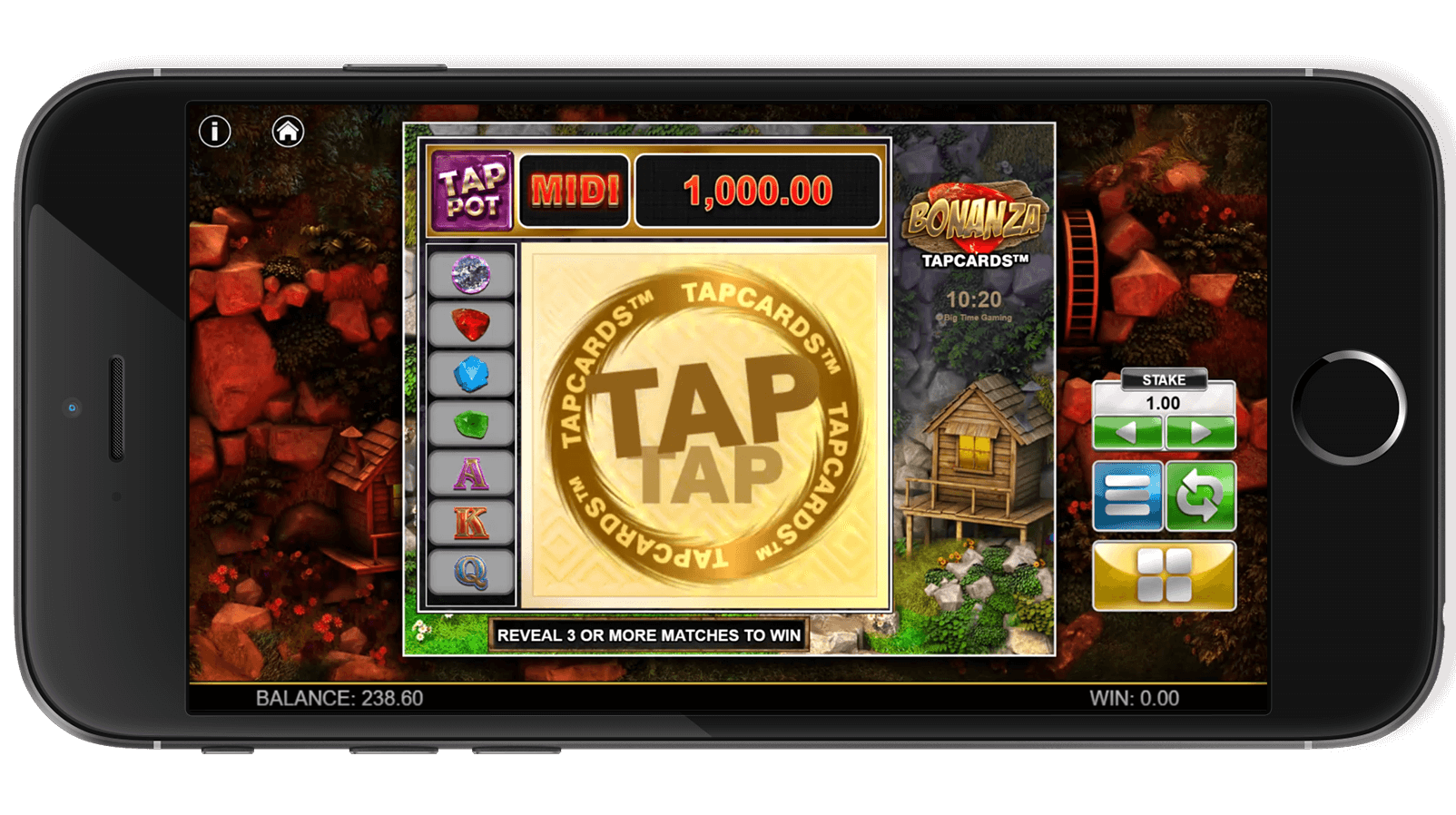 Screenshot of Bonanza gameplay highlighting awesome features.