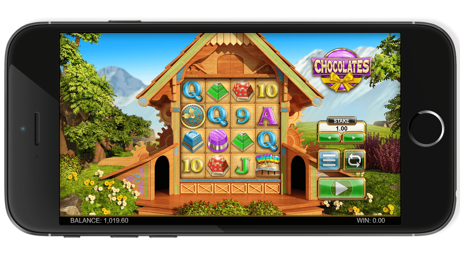 Chocolates slot game screenshot highlighting captivating animations.