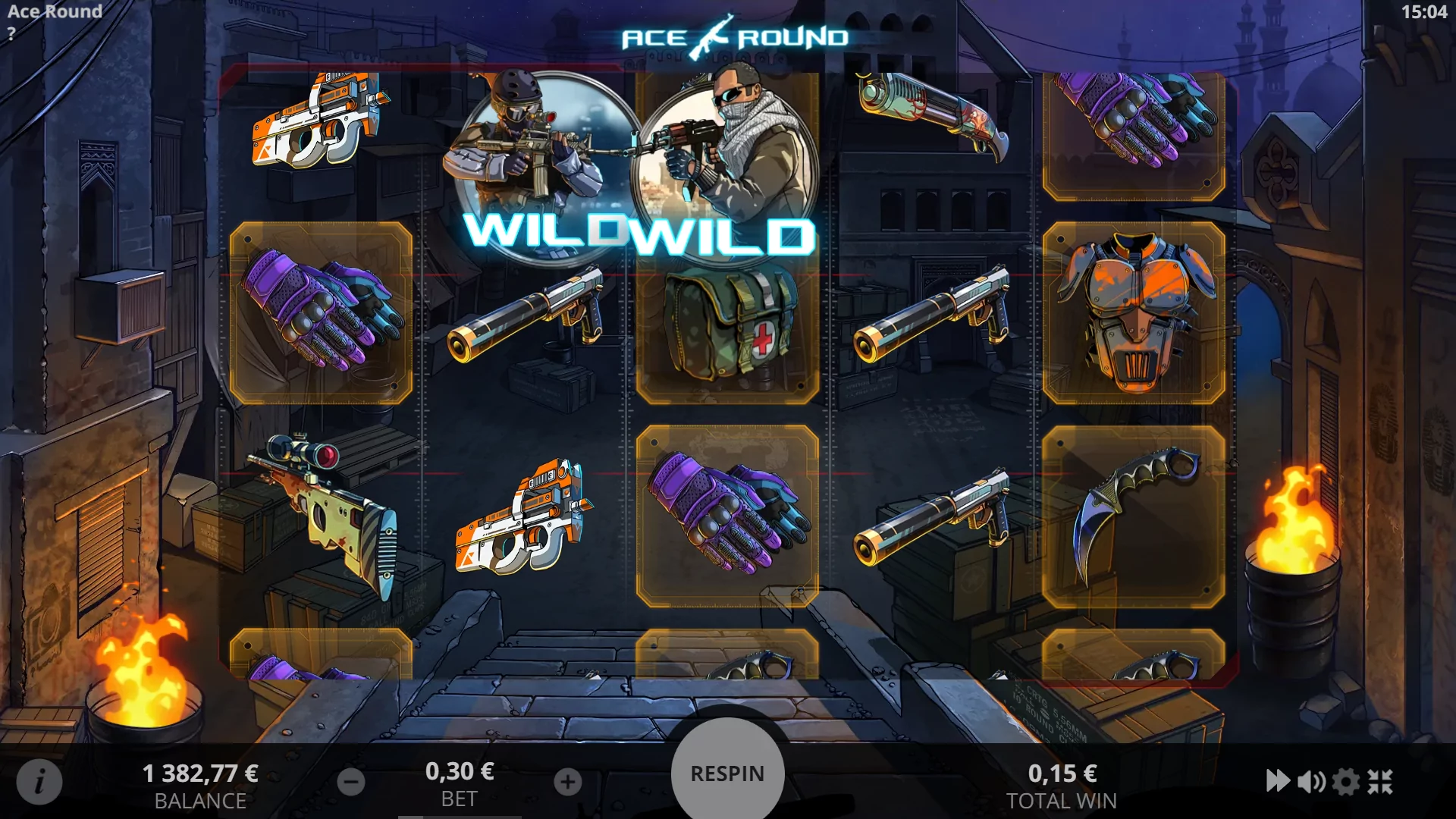 EVO Ace Round gameplay screenshot illustrating the betting interface.