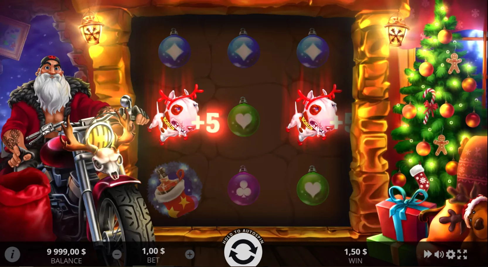 Screenshot of EVO Brutal Santa displaying in-game actions.