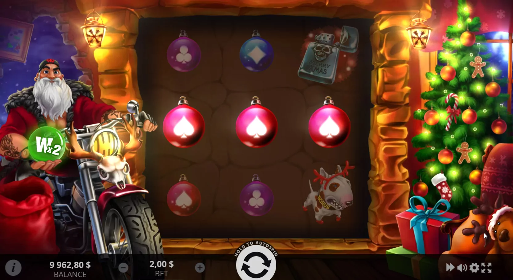 Screenshot of EVO Brutal Santa featuring bonus rounds.