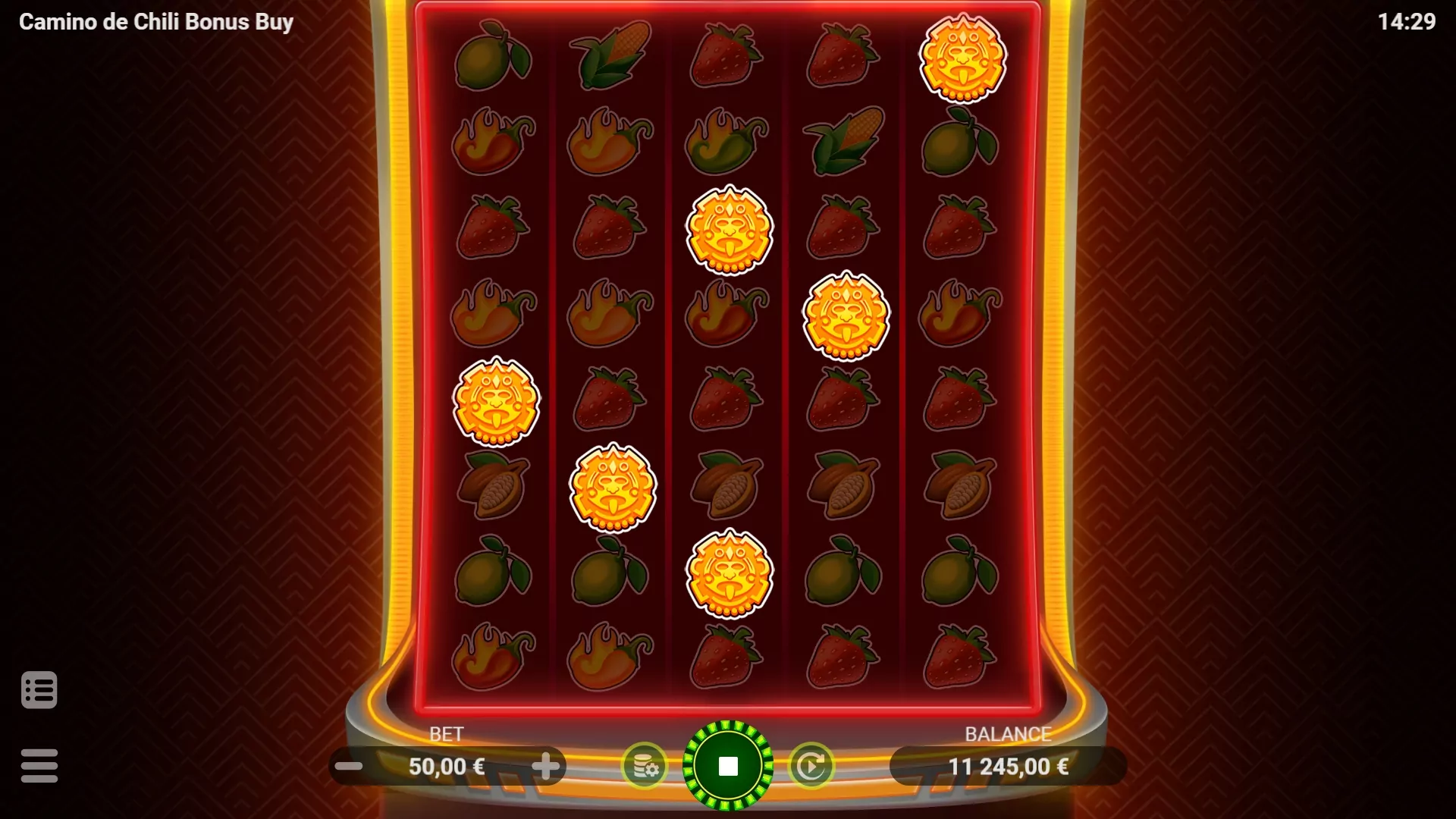 Screenshot showing EVO Camino De Chili Bonus Buy features.