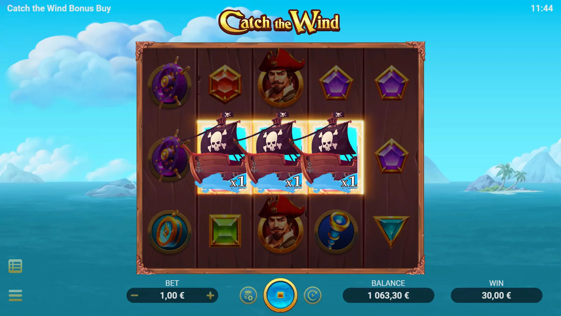 Screenshot illustrating the wind theme in EVO Catch The Wind