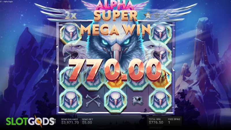 Screenshot of Hack Alpha Eagle gameplay with wild symbols.