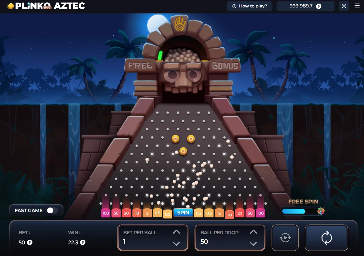 Second screenshot of Plinko Aztec displaying unique features.