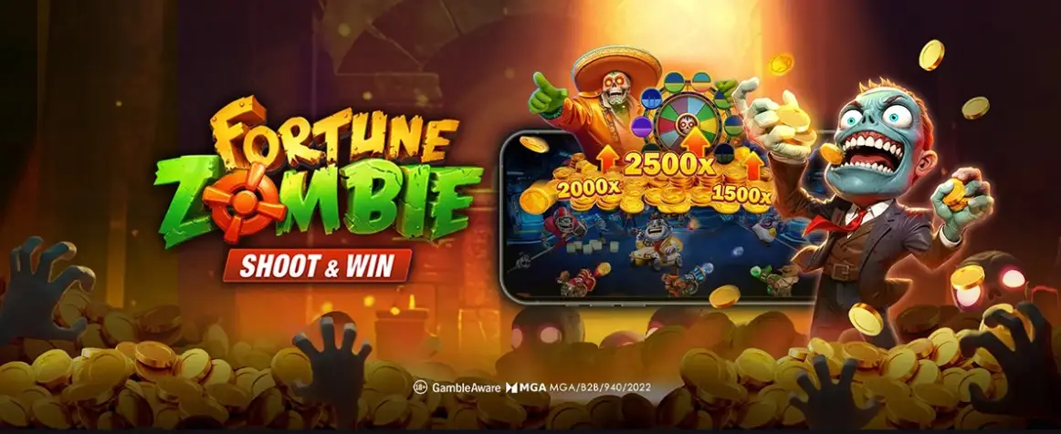 Another screenshot from Fortune Zombie with game action.