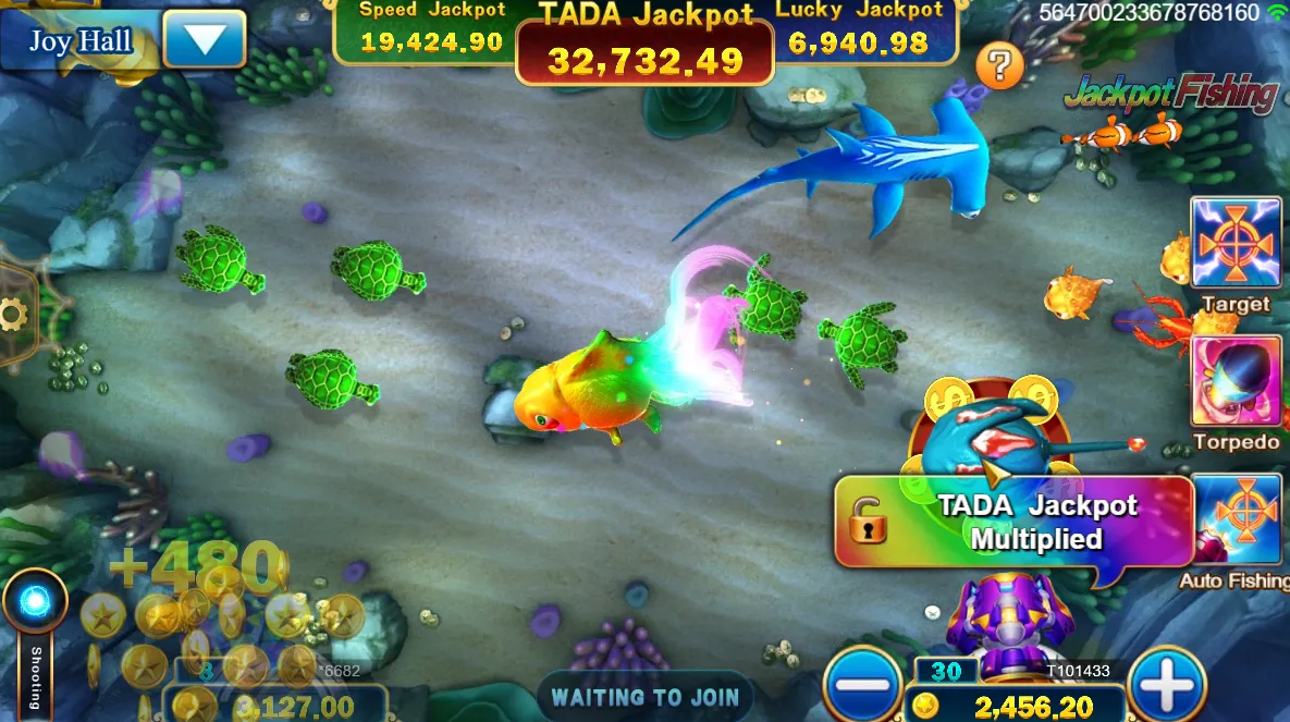 Gameplay screenshot demonstrating JILI Fishing Jackpot Fishing action.