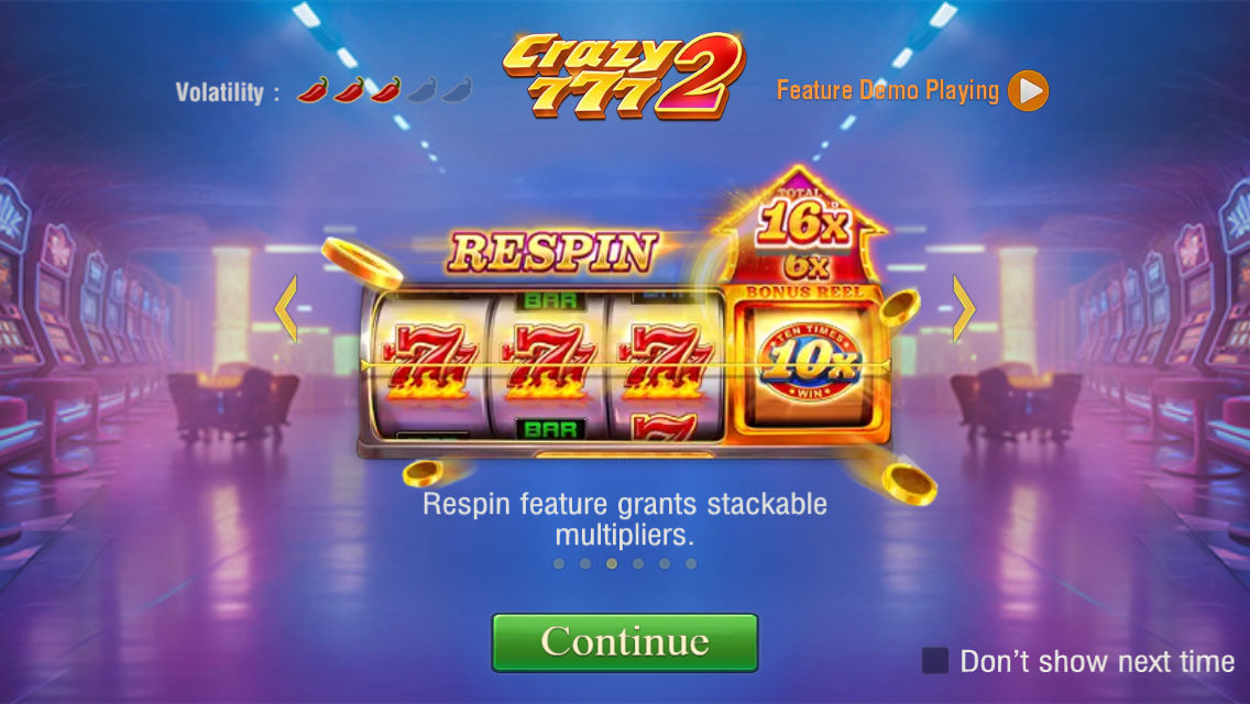 Gameplay screenshot of Crazy777 2 presenting its user interface.