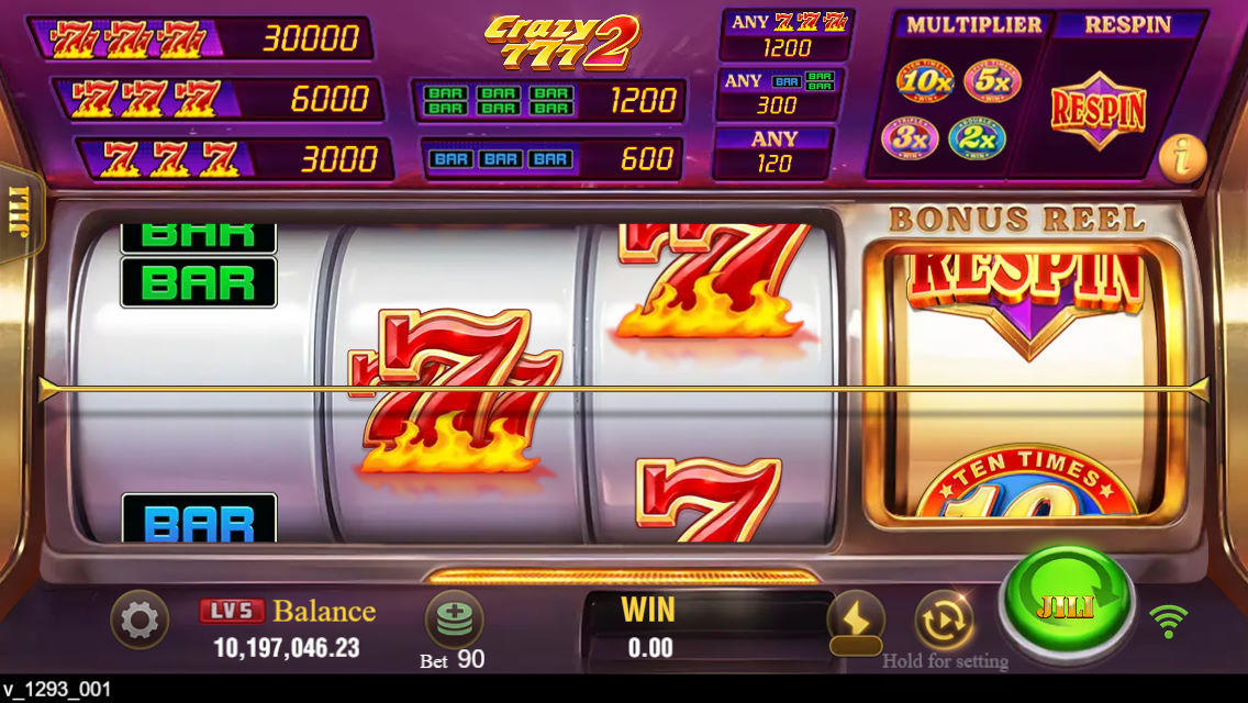 Visual representation of Crazy777 2 as players engage with the game.