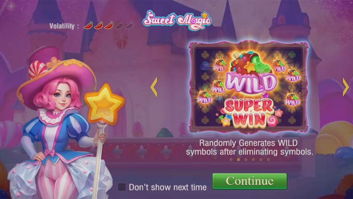 Screenshot of Sweet Magic with colorful visuals