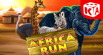Screenshot showcasing gameplay from Africa Run slot game.