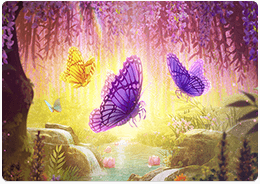 Display of slot reels in Butterfly Blossom on SafeGameHub.
