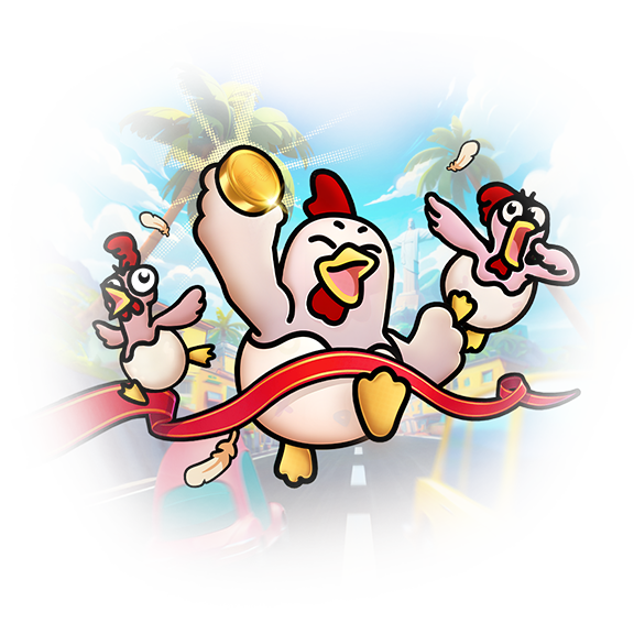 Screenshot featuring characters in action in Chicky Run.