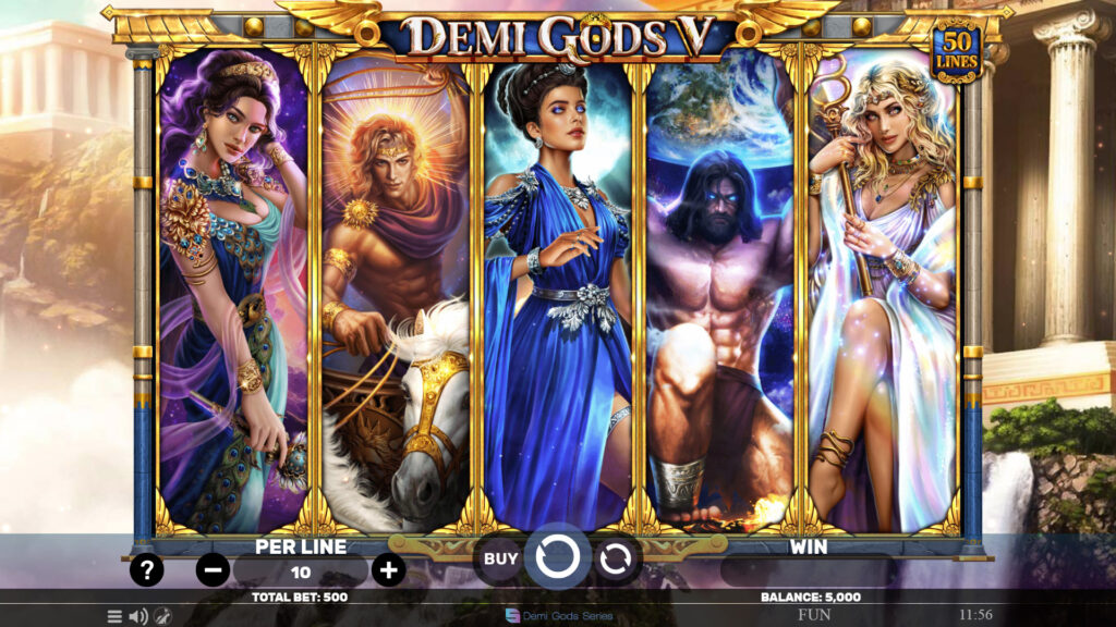 Gameplay image showing exciting features from SP Book Of Demi Gods V at SafeGameHub.
