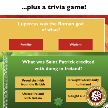 Screenshot from Festival of the Saints highlighting bonus features.